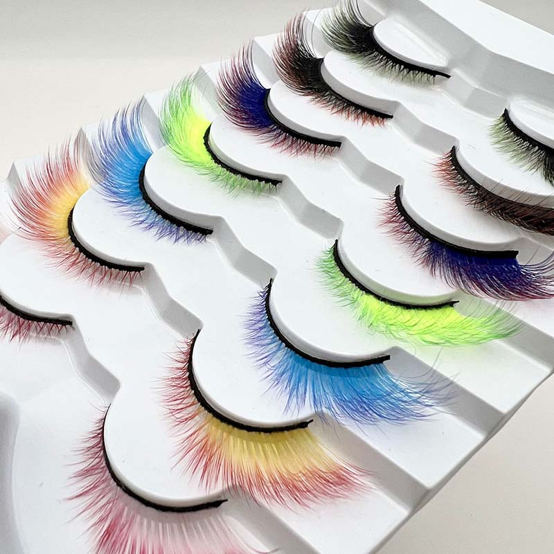 7 Pairs Pack Color Cat Eye ຂົນຕາປອມ
