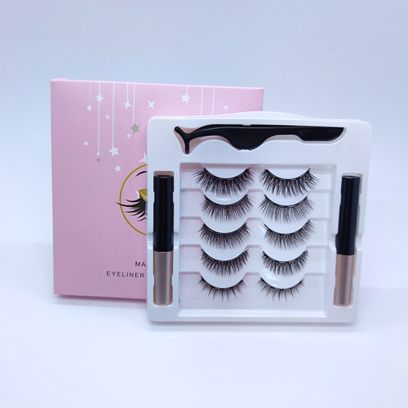 ຊຸດຂົນຕາແບບແມ່ເຫຼັກ Sparkling Magnetic Eyeliner Kit 5 ຄູ່ 5 ຄູ່ແຕ່ງໜ້າໃຫ້ຂົນຕາ