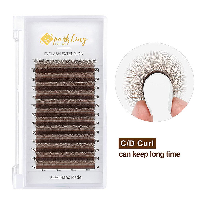 YY Eyelashes Extension Lashes Brown C Curler 0.07mm 8-15mm ຂົນຕາປະສົມ